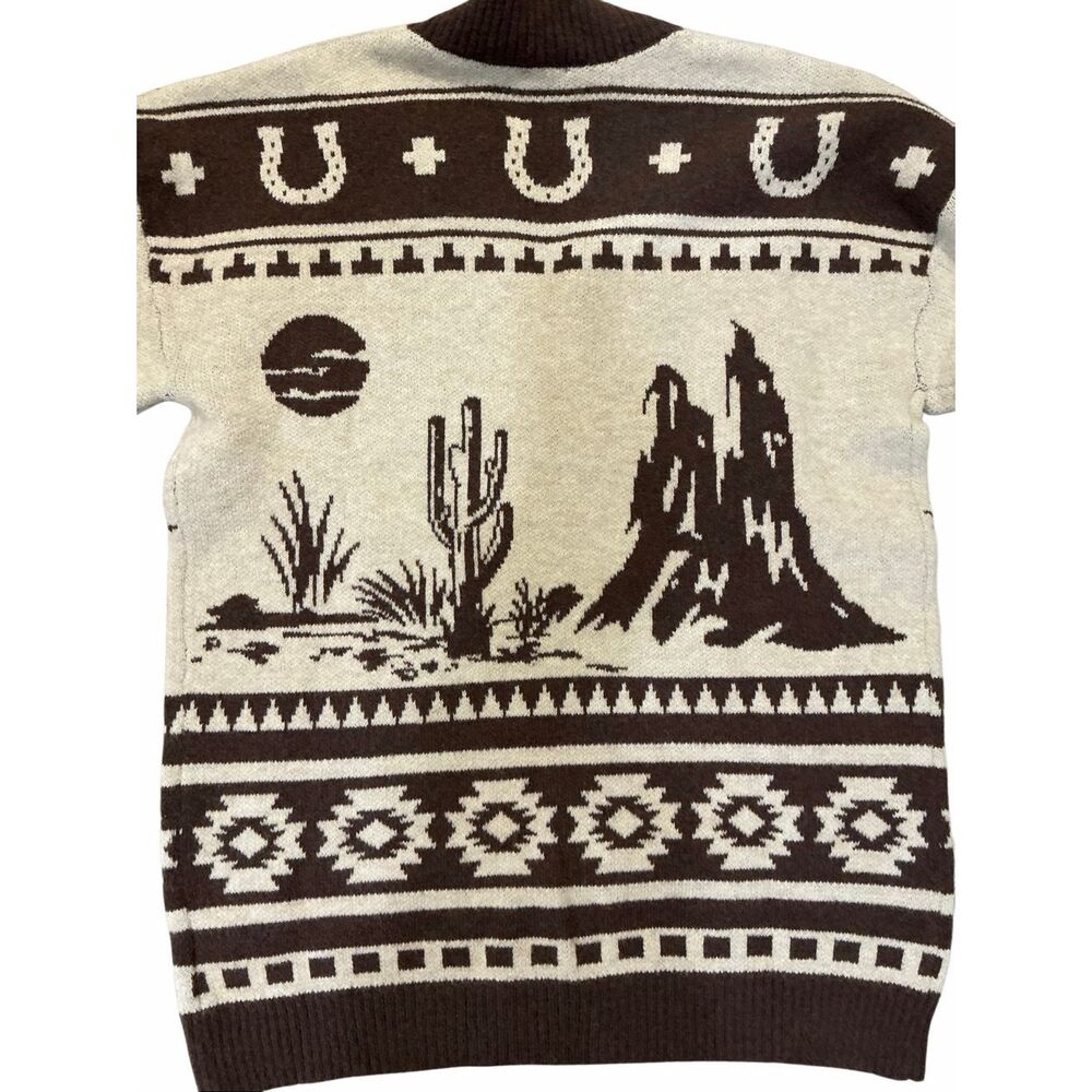 Brand New New'm Women's S Vintage Western Cowgirl Horse Knit Cardigan Sweater - Picture 3 of 9